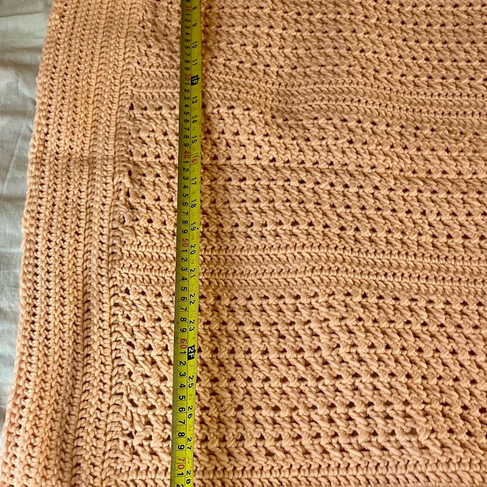 Handmade Crochet crib or car blanket Peach‎ Nursury - Picture 4 of 7